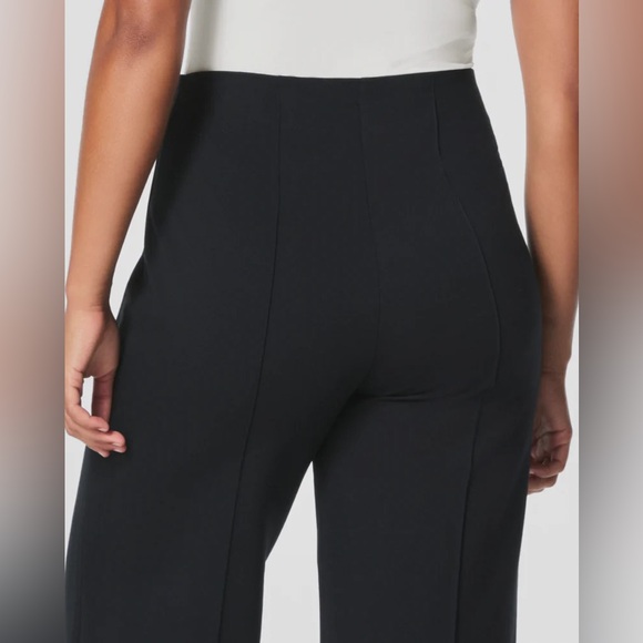 Spanx Super Smooth Perfect Fit Ponte Cropped Wide Leg Pant Black Size XS - Picture 2 of 10